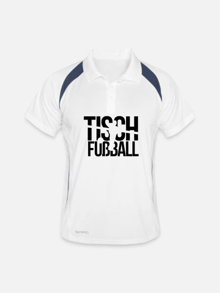 tischfußball - Männer Polo atmungsaktiv - Weiß/Navy - Vorne