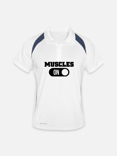 muscles - Men's Polo breathable - white/navy