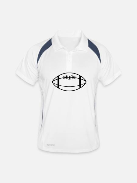 rugby ball - Men's Polo breathable - white/navy - Front