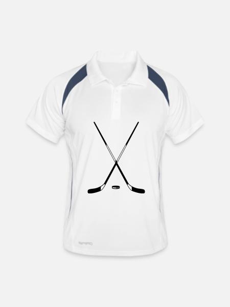 Eishockey - Männer Polo atmungsaktiv - Weiß/Navy - Vorne