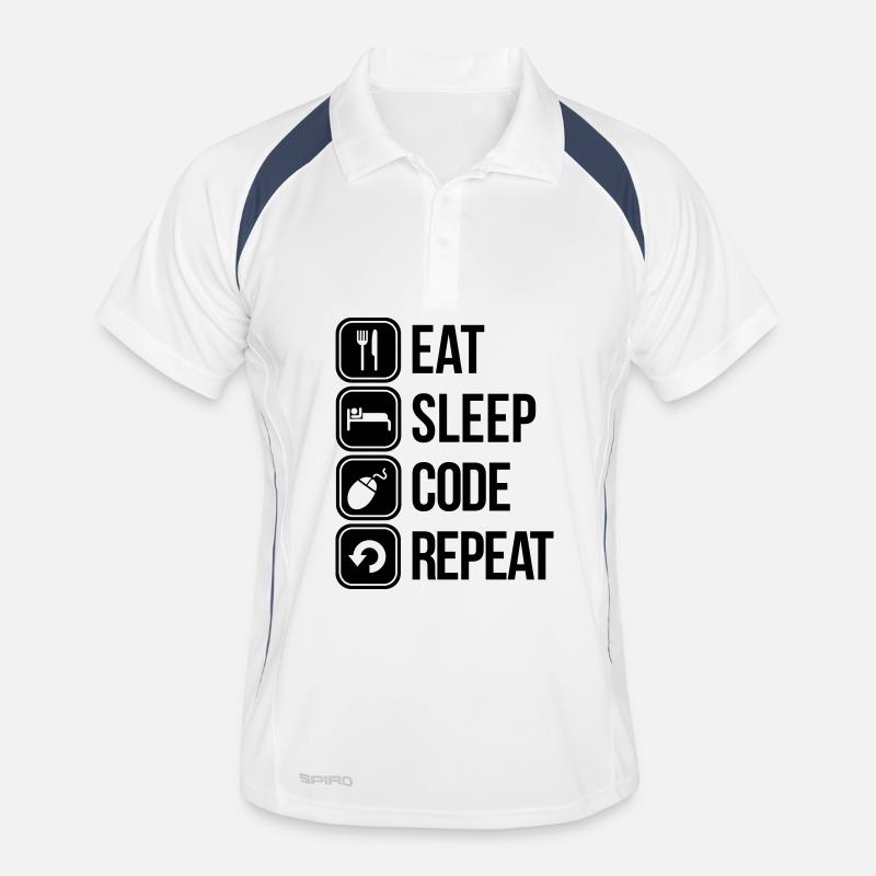 eat sleep code - Men's Polo breathable - white/navy