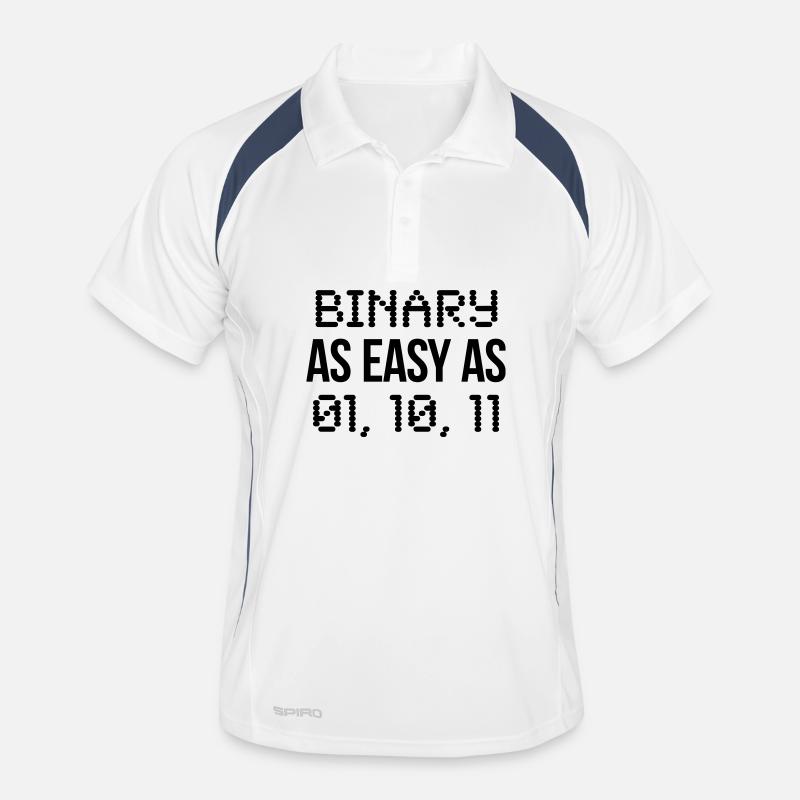 binary - Männer Polo atmungsaktiv - Weiß/Navy