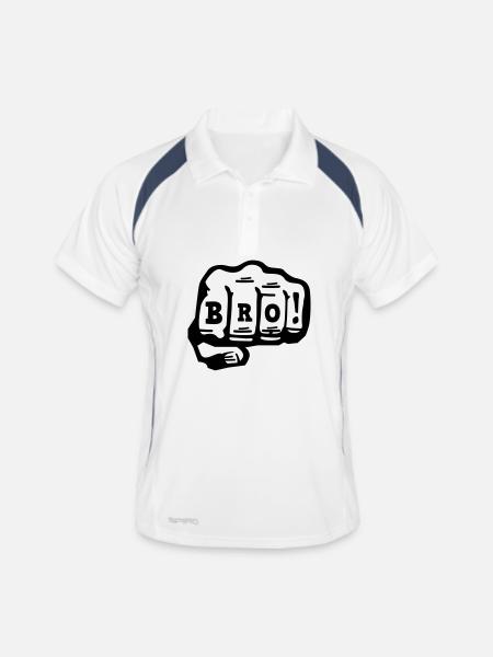 bro - Men's Polo breathable - white/navy - Front