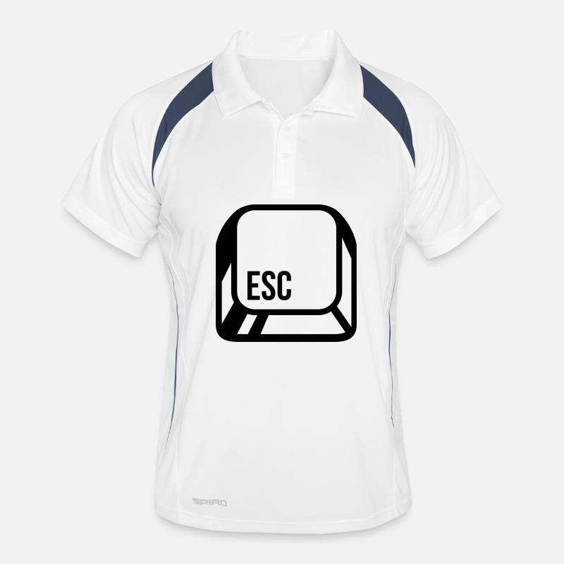 Computer button - Men's Polo breathable - white/navy