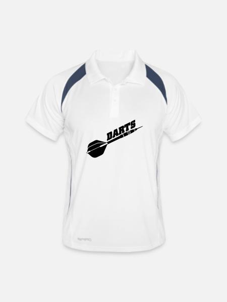 darts - Männer Polo atmungsaktiv - Weiß/Navy