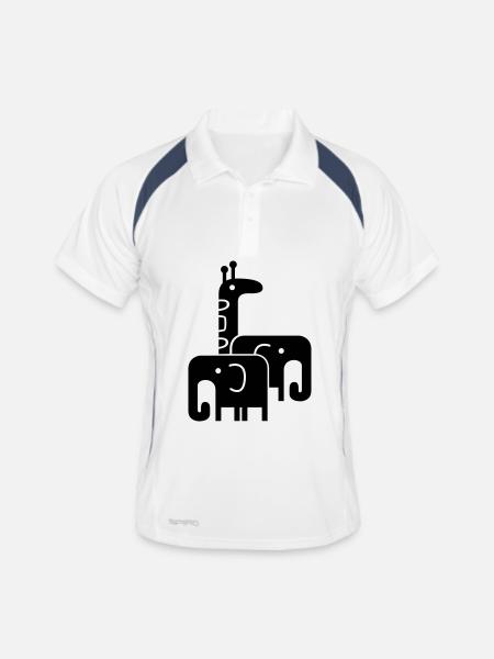 animaux - Polo respirant Homme - blanc/marine - Devant