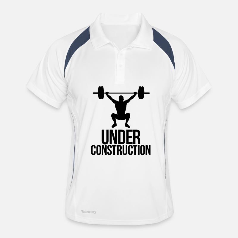 under construction - Men's Polo breathable - white/navy