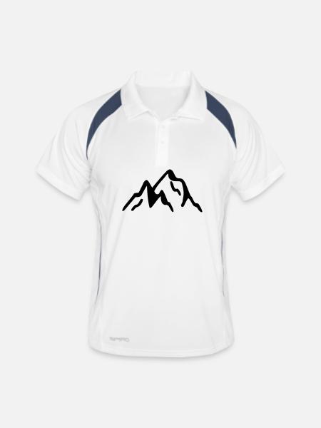Gebirge - Männer Polo atmungsaktiv - Weiß/Navy