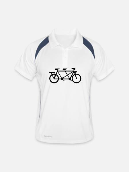 tandem - Men's Polo breathable - white/navy - Front
