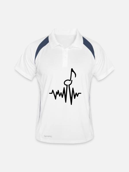 music - Men's Polo breathable - white/navy