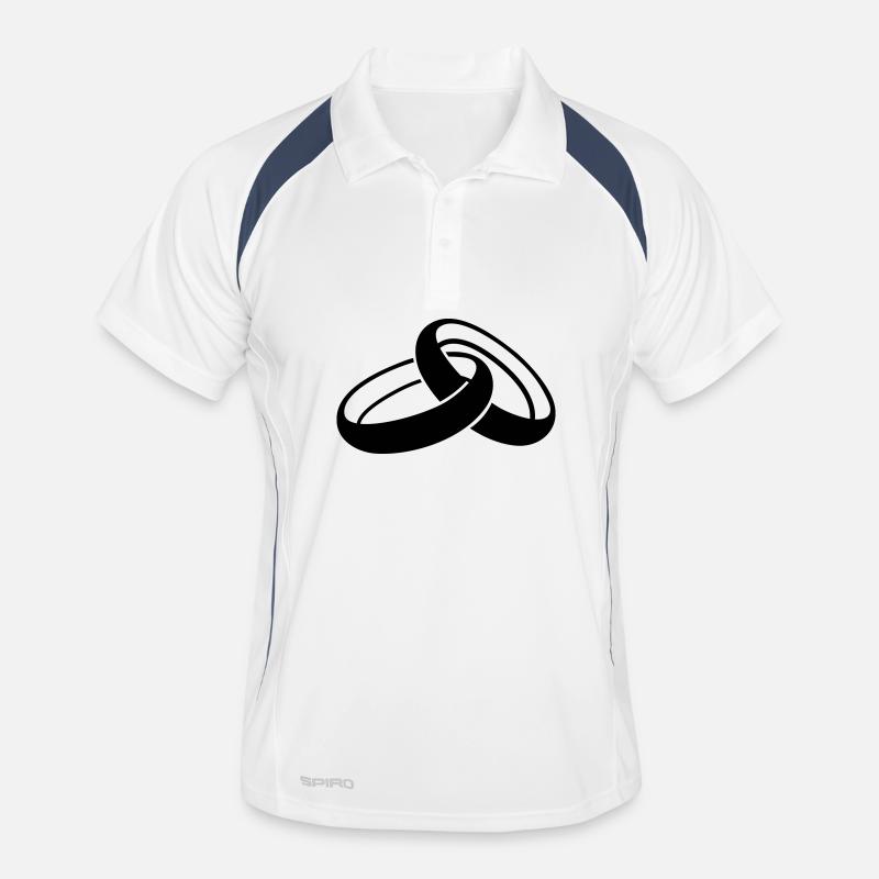 Hochzeit - Männer Polo atmungsaktiv - Weiß/Navy