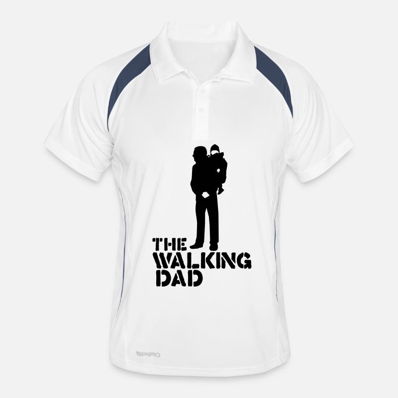 the walking dad - Männer Polo atmungsaktiv - Weiß/Navy