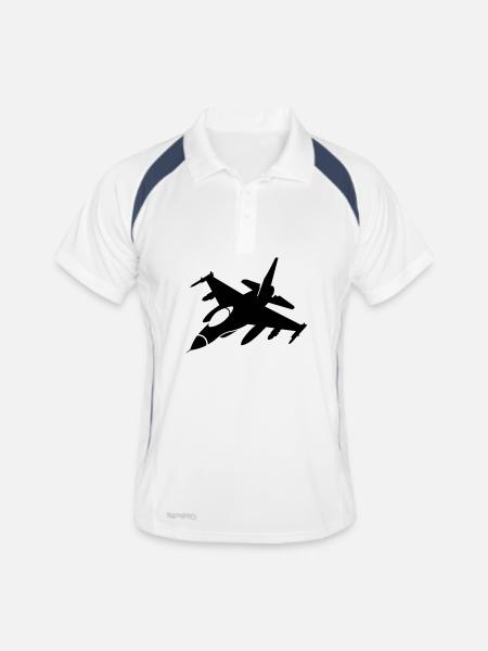 Luftwaffe - Männer Polo atmungsaktiv - Weiß/Navy - Vorne