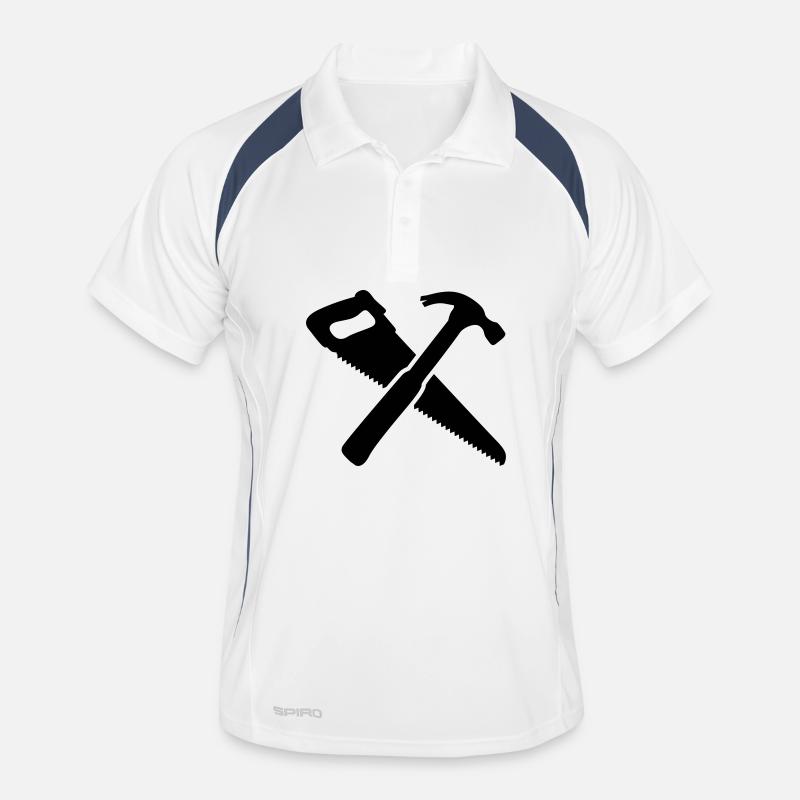 Werkzeug - Männer Polo atmungsaktiv - Weiß/Navy
