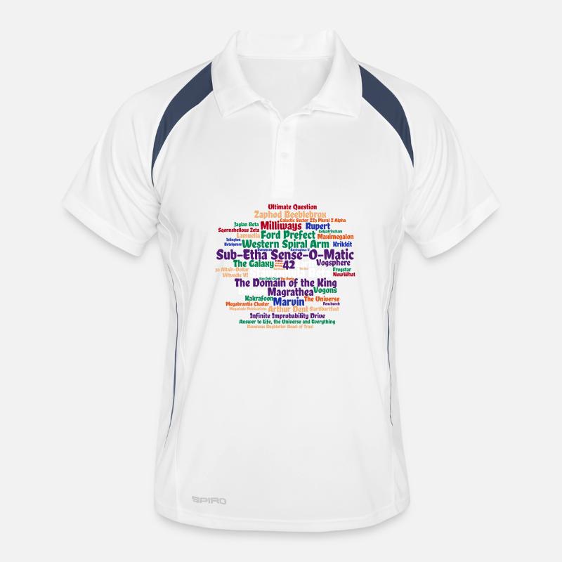 Sci Fi Word Cloud with 42 Men's Polo breathable