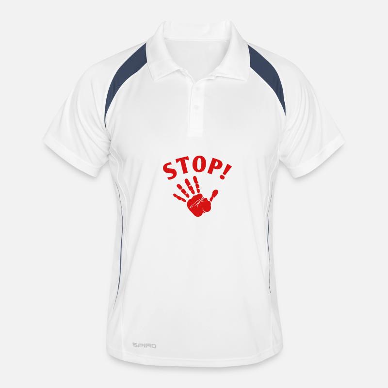 Stop! Rote Hand Grafik Männer Polo atmungsaktiv