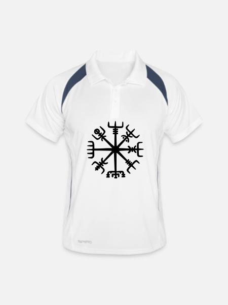 Viking Vegvisir symbol - Viking signposts - Men's Polo breathable - white/navy - Front