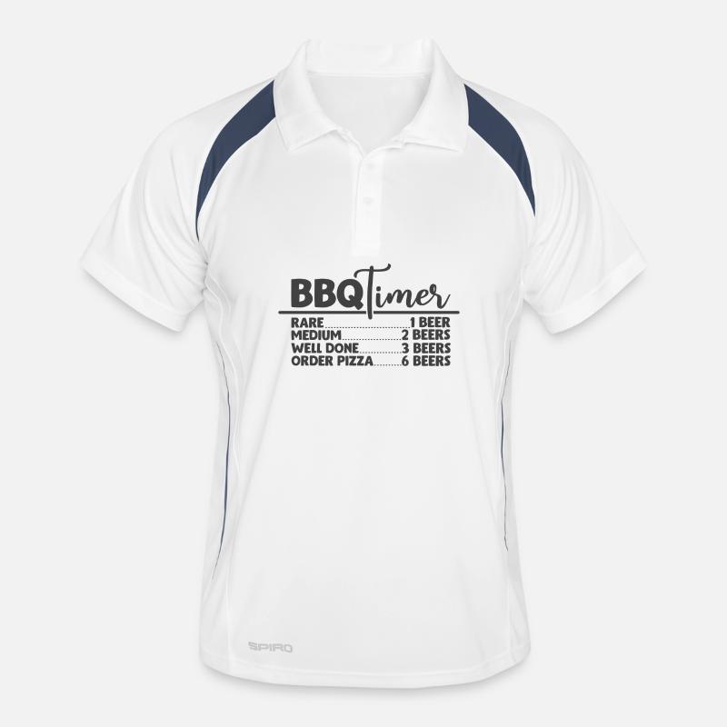 BBQ Timer Grill Saying Design Men's Polo breathable