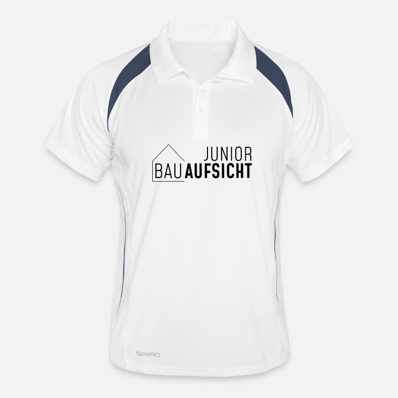 Junior Bauaufsicht mit Haus! - Männer Polo atmungsaktiv - Weiß/Navy