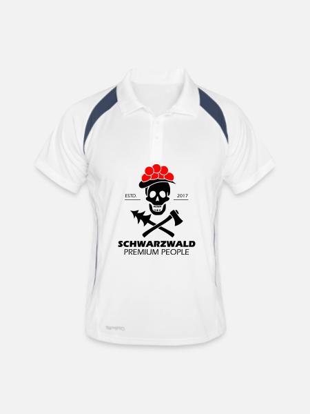 Black Forest Skull Bollenhut - Premium Design - Men's Polo breathable - white/navy - Front