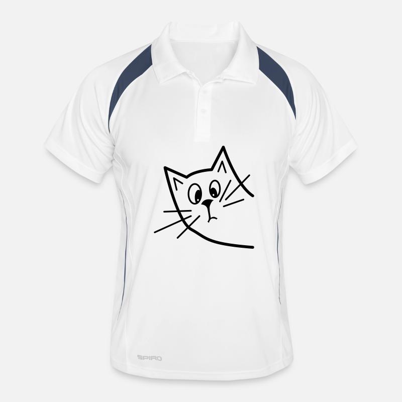 Chat curieux mignon - Design minimaliste Polo respirant Homme