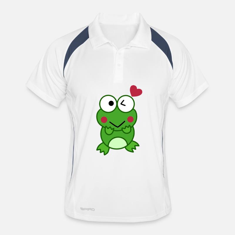 Grenouille amoureuse de cœurs – Love Design Polo respirant Homme