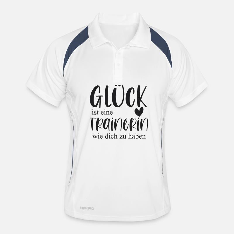 Trainerin Bedanken Geschenk Glück Abschied Männer Polo atmungsaktiv