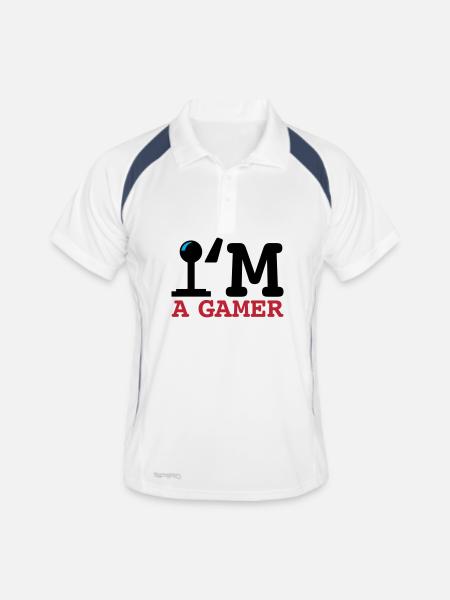 A Gamer Bold Typography - Men's Polo breathable - white/navy - Front