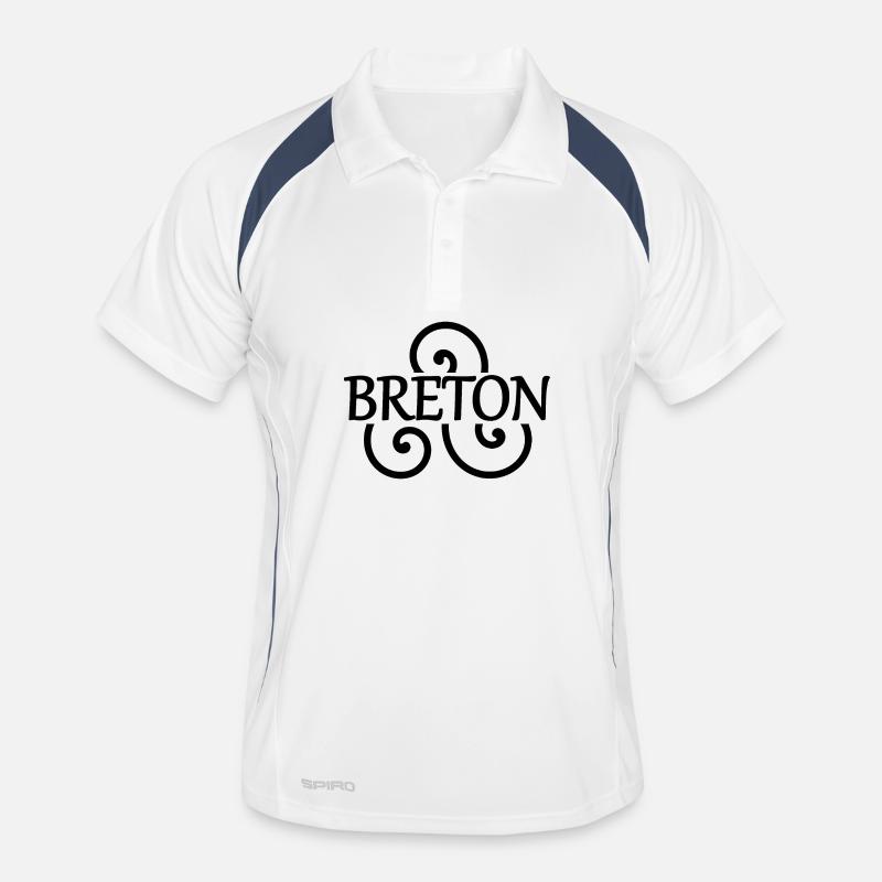 Breton (black) - Men's Polo breathable - white/navy