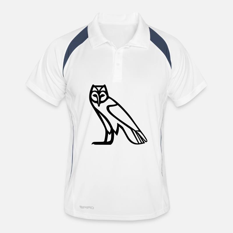 Eulen-Hieroglyphe - Männer Polo atmungsaktiv - Weiß/Navy