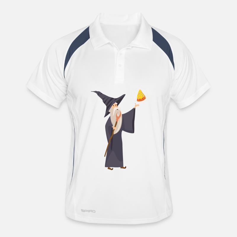 Magicien invoque la pizza – Fantasy RPG Design Polo respirant Homme