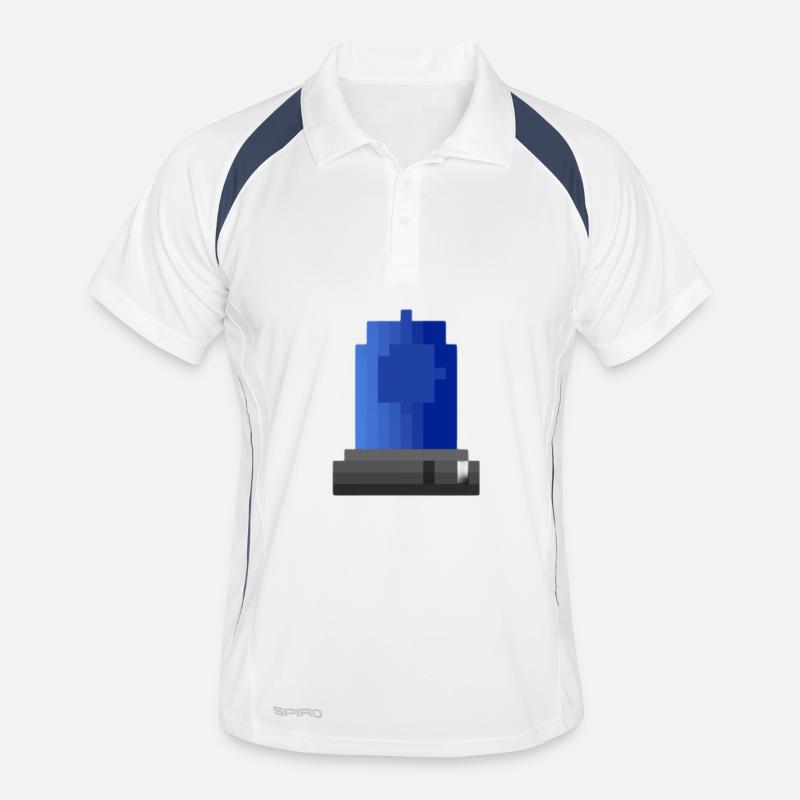 Blue light siren pixel art Men's Polo breathable