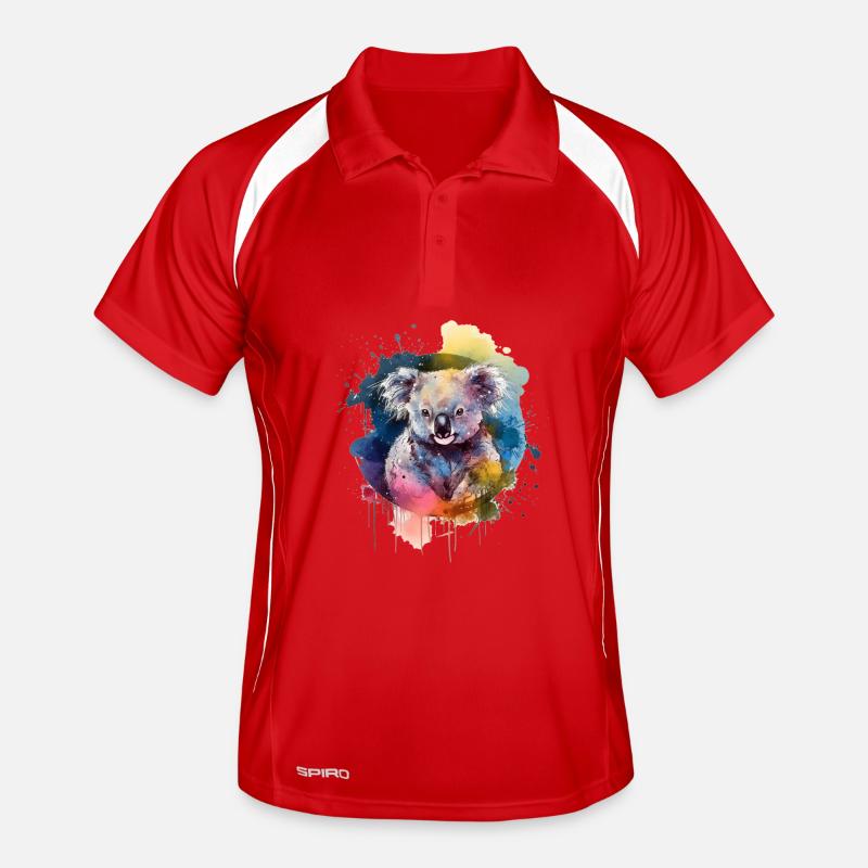 Bunter Koala Männer Polo atmungsaktiv
