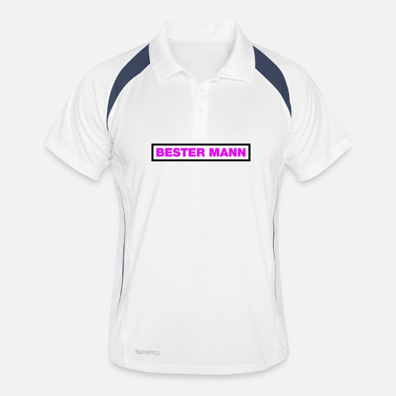 Bester Mann - Männer Polo atmungsaktiv - Weiß/Navy