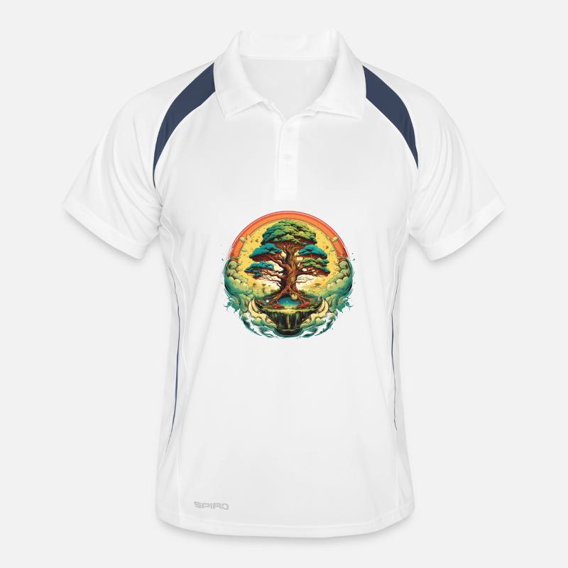 Lebensbaum Fluss Regenbogen Nature Shirt Männer Polo atmungsaktiv