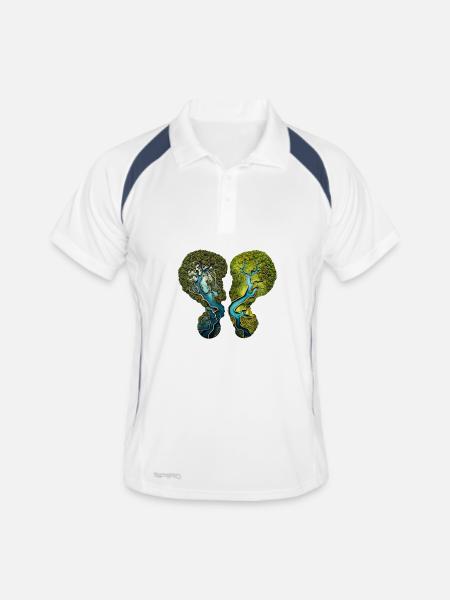 Climate Change Lungs Forest River Environment Shirt - Men's Polo breathable - white/navy - Front