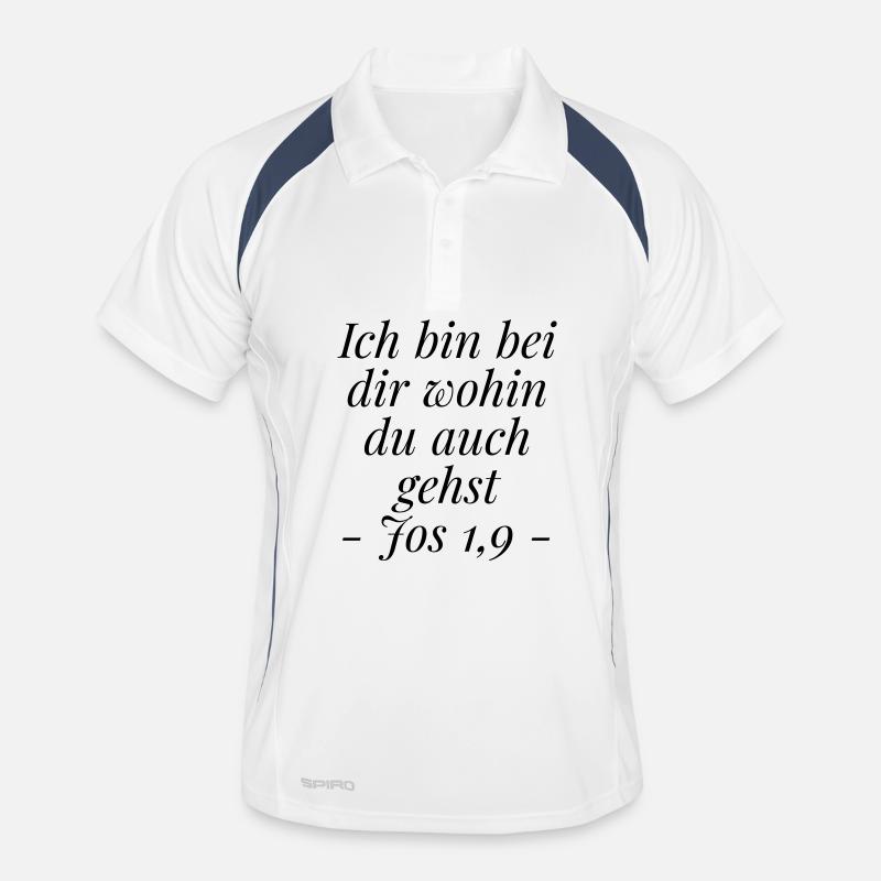 Josua 1,9 Bibelvers: Ich bin bei dir wohin du gehs Männer Polo atmungsaktiv