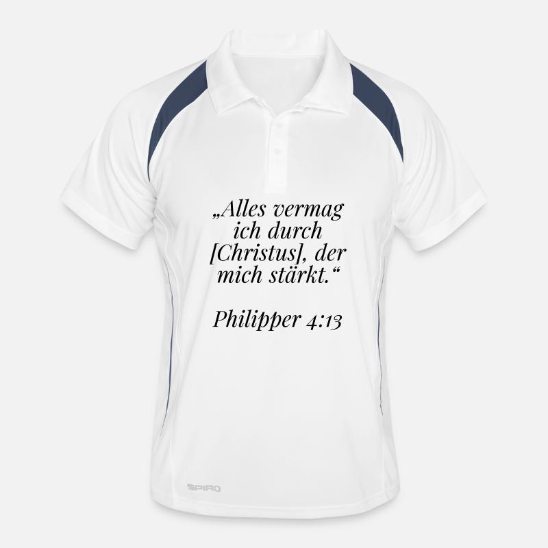 Philipper 4:13 Bibelvers: Alles vermag ich Männer Polo atmungsaktiv