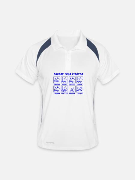 Wähle deinen Kämpfer - Männer Polo atmungsaktiv - Weiß/Navy - Vorne