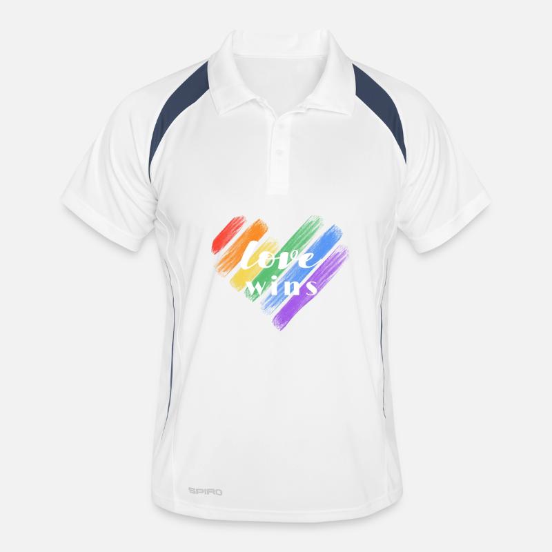 Liebe gewinnt – Regenbogenfarben Männer Polo atmungsaktiv