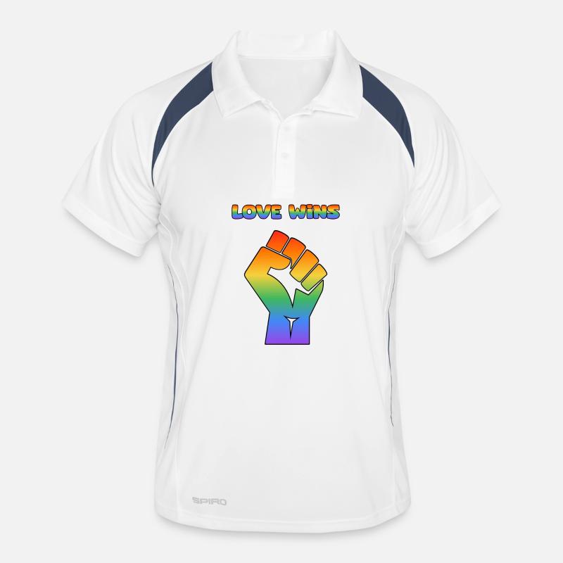 Liebe siegt Pride-Faust Regenbogen Männer Polo atmungsaktiv