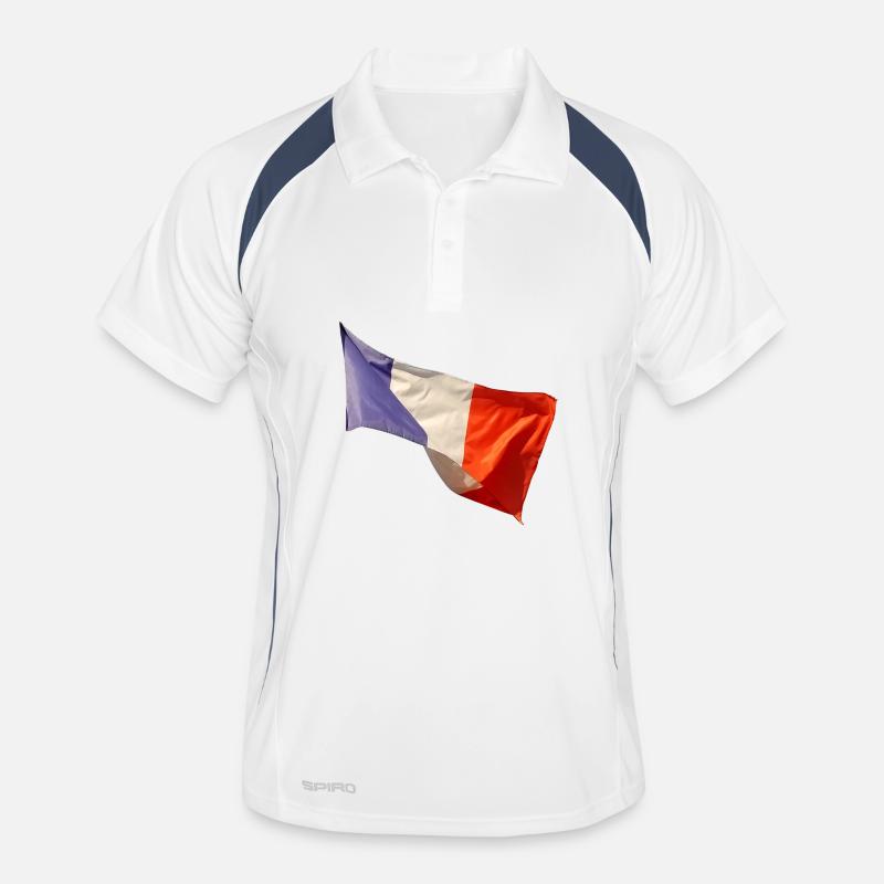Blau Weiß Rot Flaggenlook Männer Polo atmungsaktiv