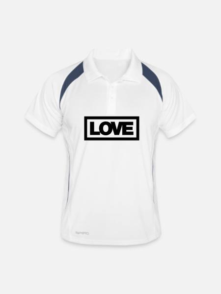 Typo LOVE Contour 1C - Polo respirant Homme - blanc/marine - Devant