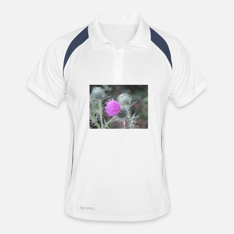 Violetten Distelblüten-Muster Männer Polo atmungsaktiv