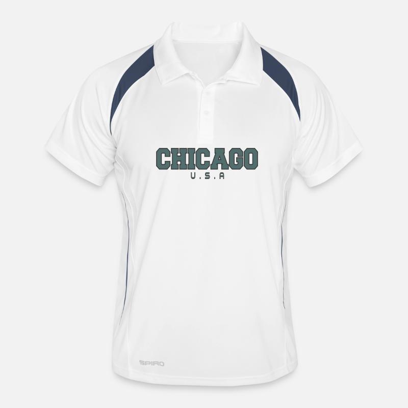 Chicago Varsity Block Font Men's Polo breathable