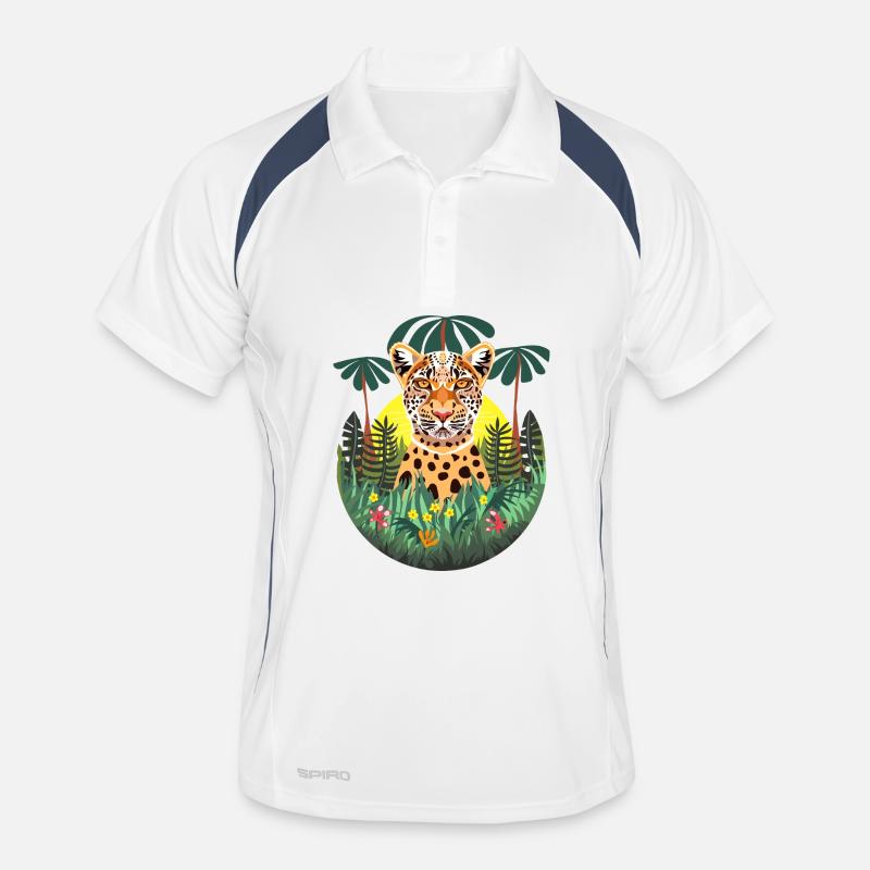 Jaguar Jungle Coloré Tropical Polo respirant Homme