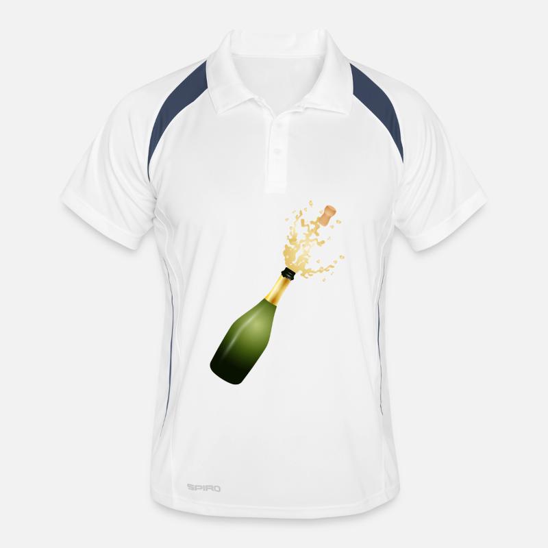 Bouteille de vin mousseux – Illustration de fêtes et de célébrations Polo respirant Homme