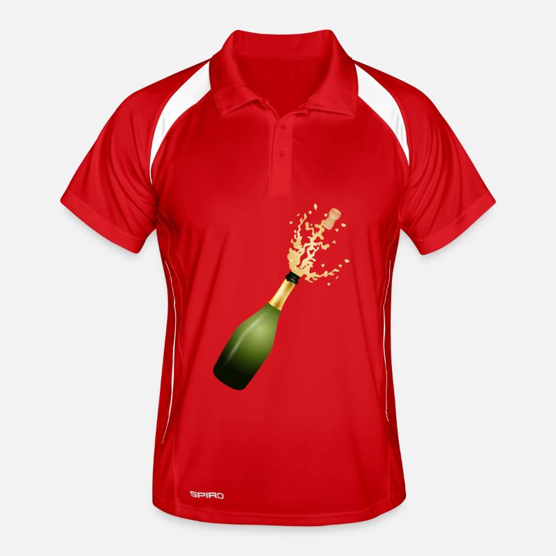 Bouteille de vin mousseux – Illustration de fêtes et de célébrations Polo respirant Homme