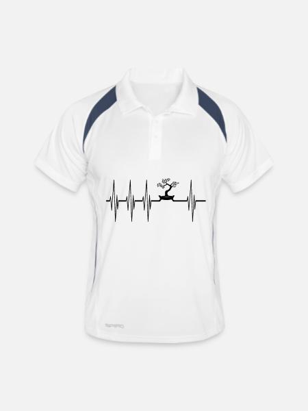 Bonsai Heartbeat Tree Gift Hobby Gardener - Men's Polo breathable - white/navy - Front