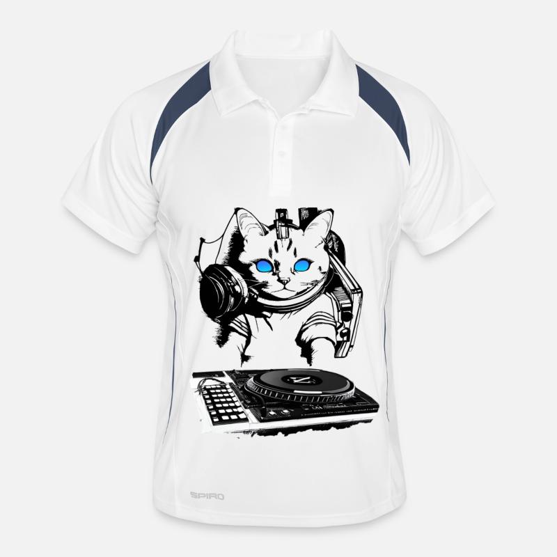 Cat DJ avec table de mixage Polo respirant Homme